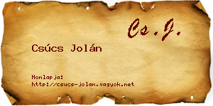 Csúcs Jolán névjegykártya
